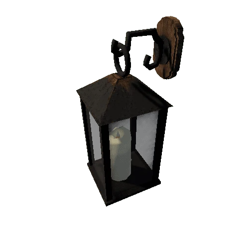 lantern on hook with candle